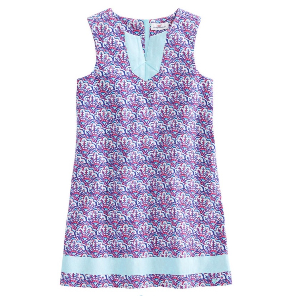 Vineyard Vines Girls Scallop Print Tunic Shift Dress